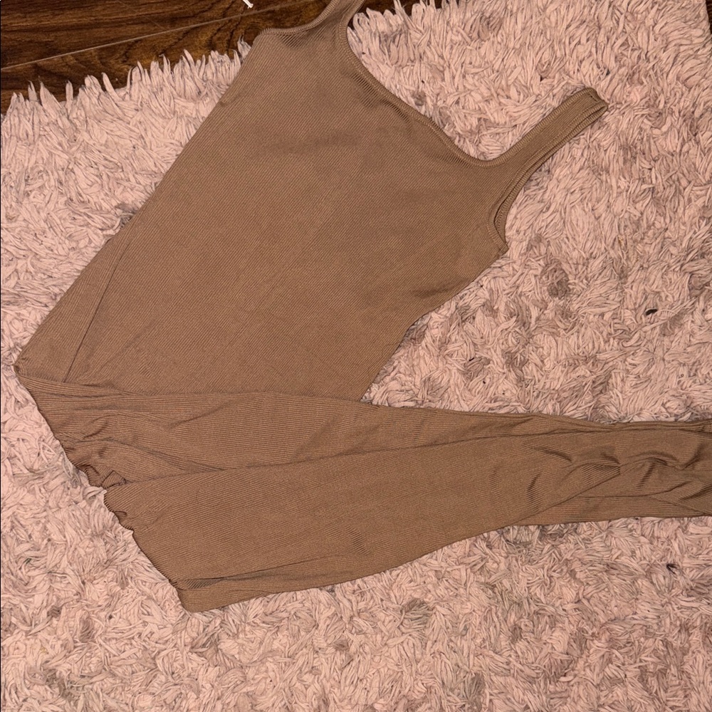 Tan Sleeveless Jumpsuit